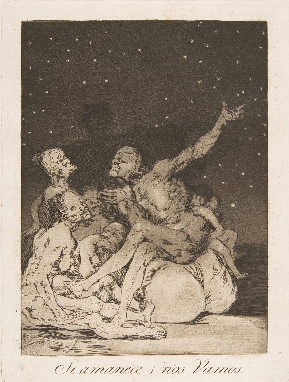 Tablica 71 z Los Caprichos: O świcie wyruszymy z Si amanece, nos Vamos., 1799. autorstwa Francisco de Goya