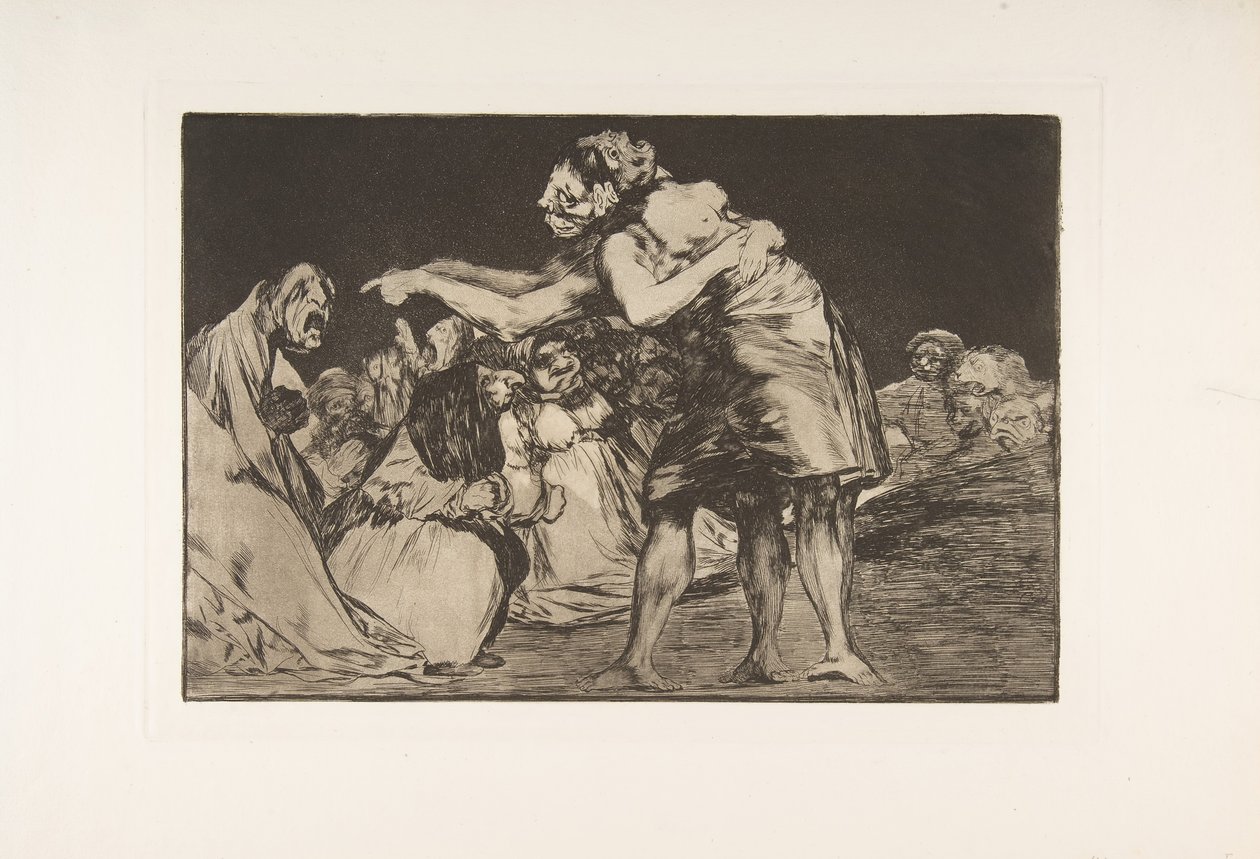 Tablica 7 z Disparates: Disorderly Folly, ca. 1816-23 opublikowany 1864. autorstwa Francisco de Goya