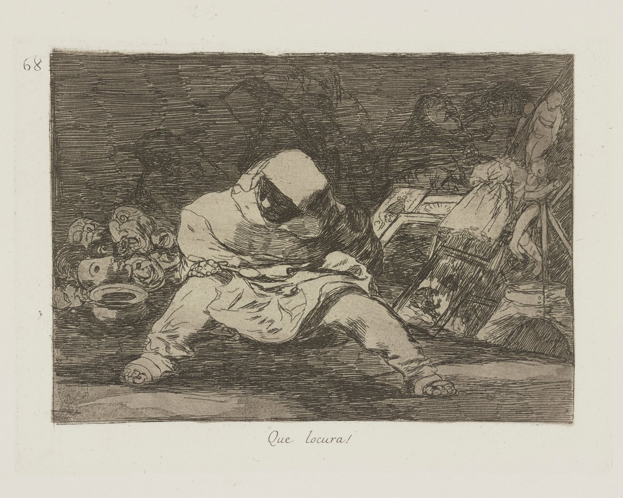 Co za szaleństwo! (Co za szaleństwo!), pl. 68 z cyklu Katastrofy wojny autorstwa Francisco de Goya