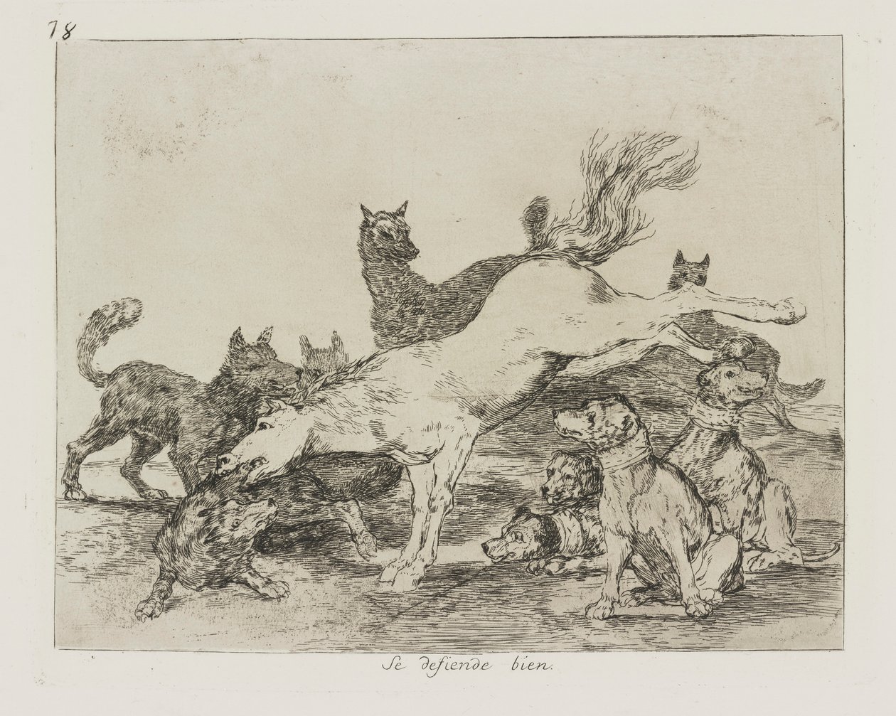 Dobrze się broni. (Dobrze się broni.), pl. 78 z cyklu Katastrofy wojny autorstwa Francisco de Goya