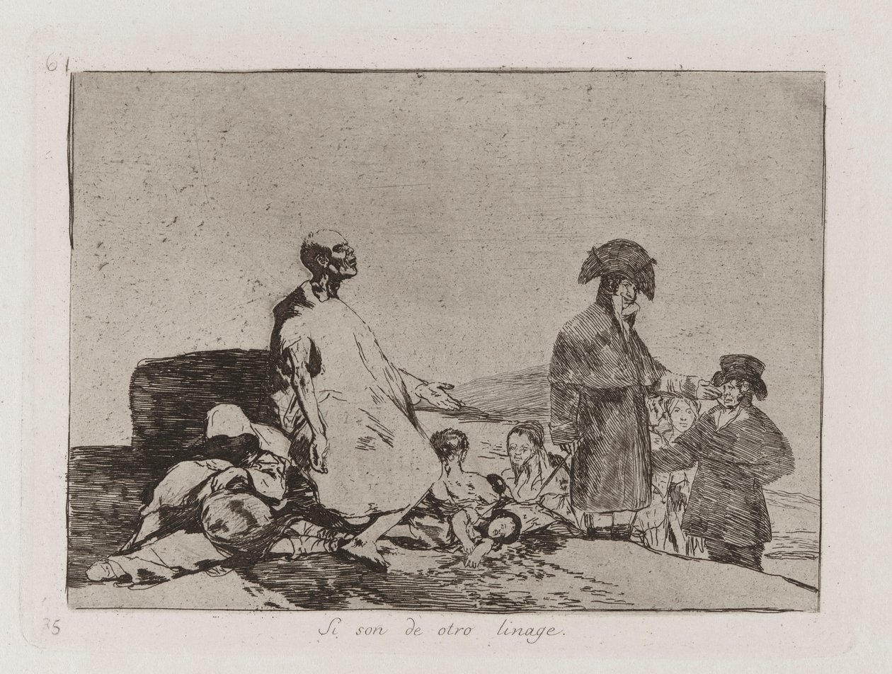 Jeśli są innej rasy (być może są innej rasy), płyta 61 z Klęsk wojennych autorstwa Francisco de Goya