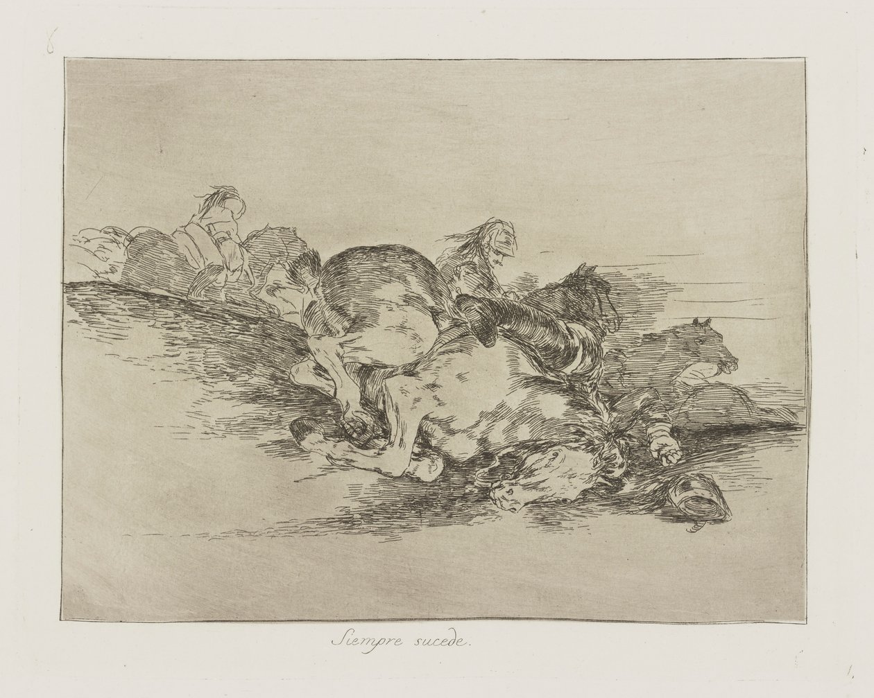 Zawsze się zdarza. (Zawsze się dzieje), pl. 8 z serii Katastrofy wojny autorstwa Francisco de Goya