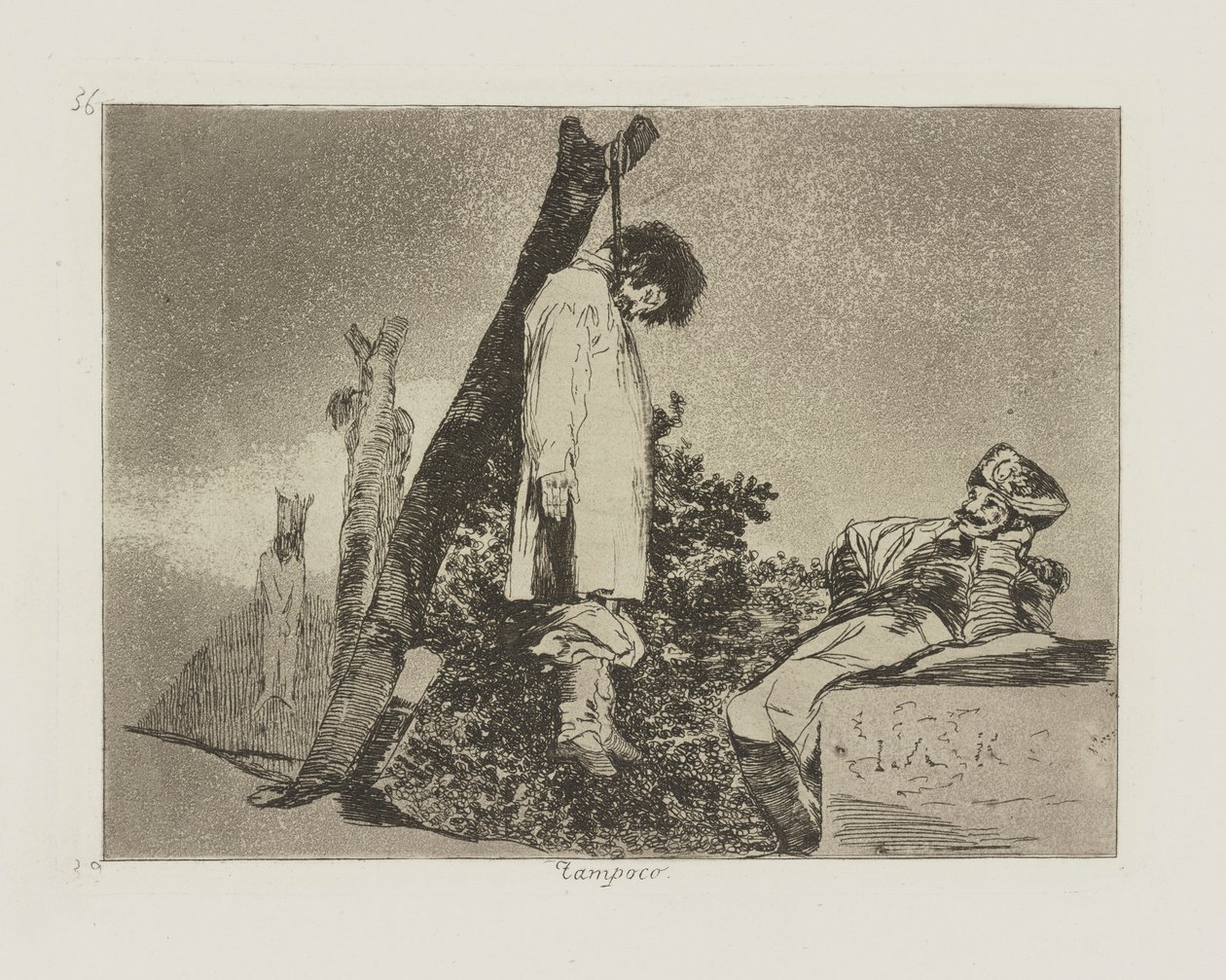 Zupełnie nie. (Ani [w tym przypadku]), pl. 36 z cyklu Katastrofy wojny autorstwa Francisco de Goya