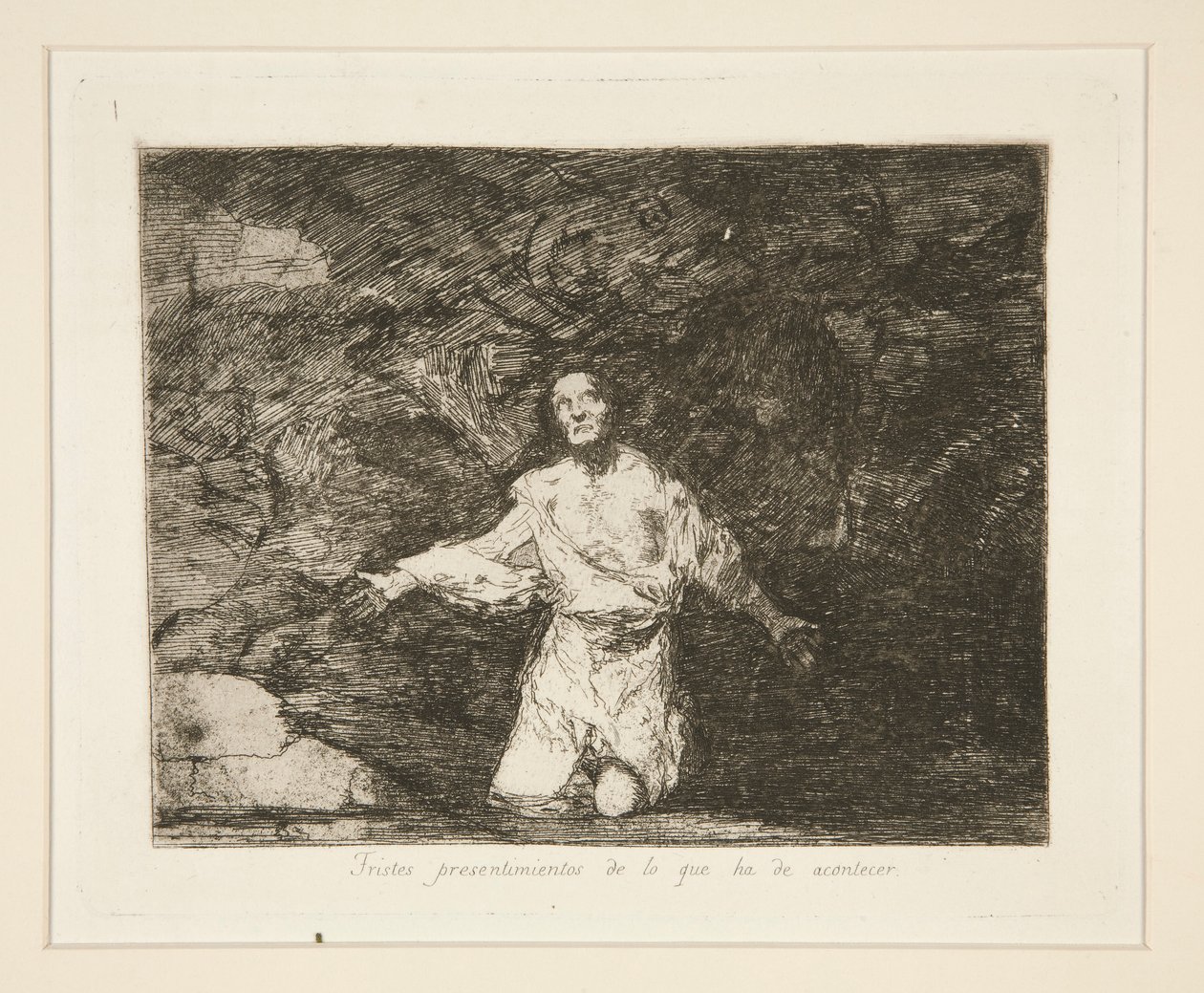 Smutne przeczucia tego, co się wydarzy, pl. 1 z Katastrofy wojny autorstwa Francisco de Goya
