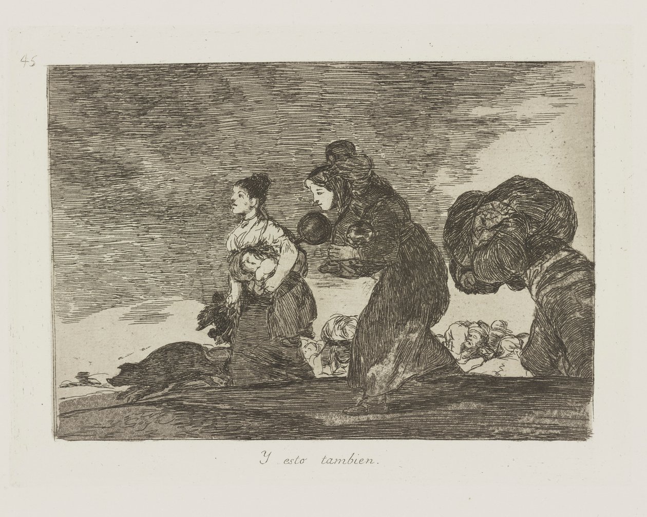 I ten też. (I to też.), pl. 45 z cyklu Katastrofy wojny autorstwa Francisco de Goya