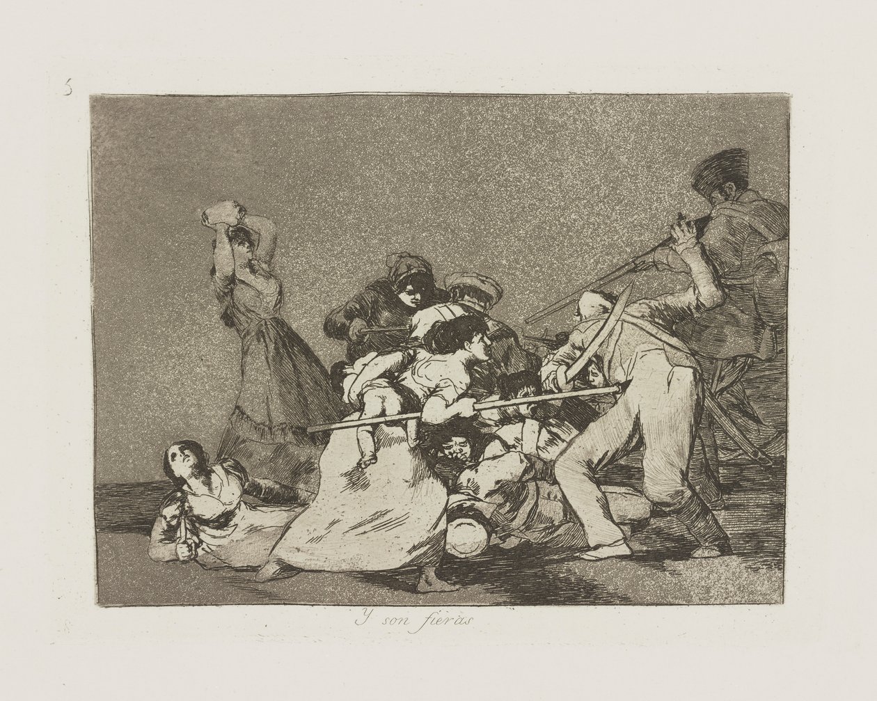 Y syn fiery. (I są jak dzikie śmierci), pl. 5 z serii Los desastres de la guerra (Klęski wojny) autorstwa Francisco de Goya