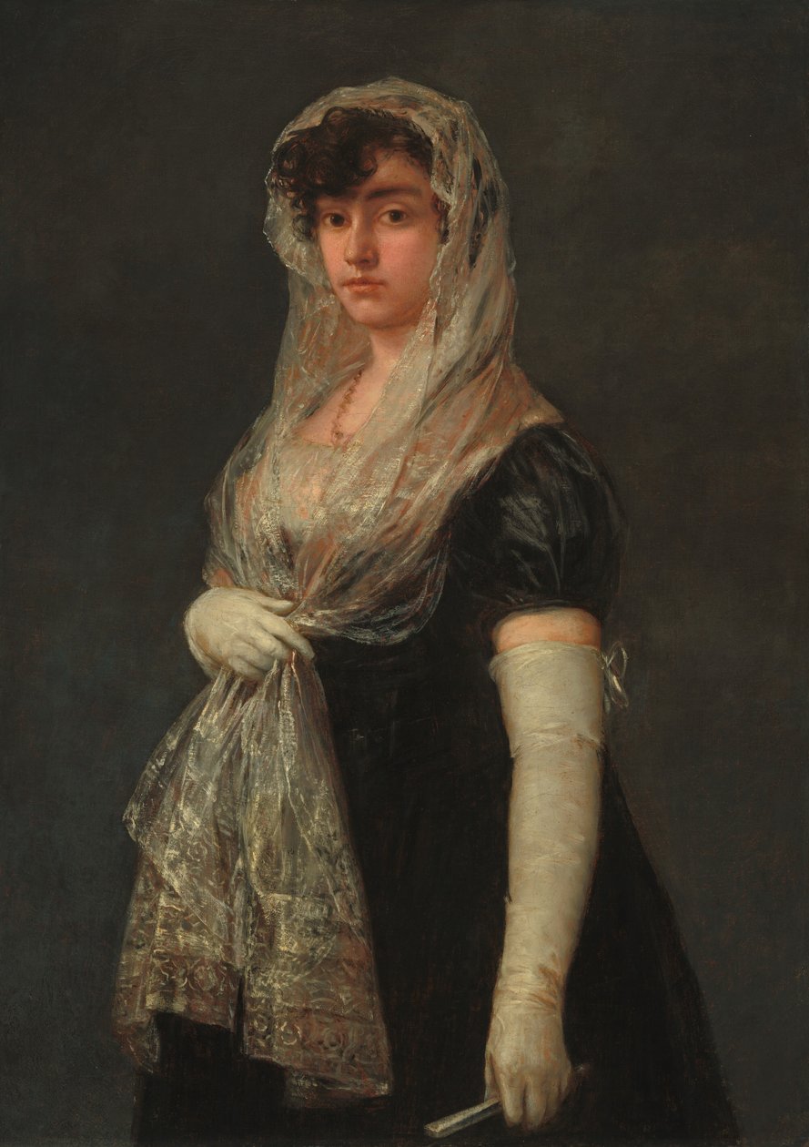 Młoda Dama Ubrana w Mantylę i Basquinę, c. 18001805. autorstwa Francisco de Goya