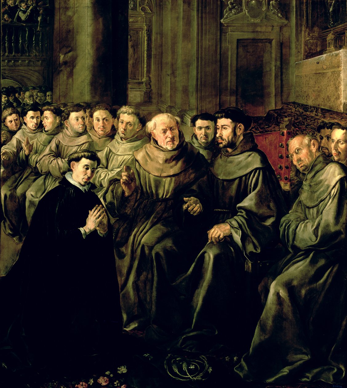 Powitanie św. Bonawentury (1221-74) do zakonu franciszkanów, ok. 1628 autorstwa Francisco Herrera