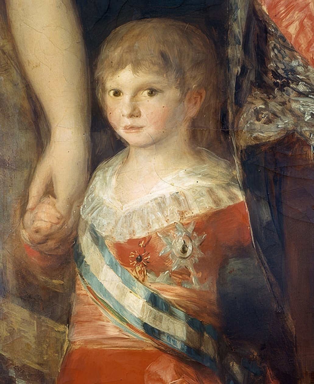 Rodzina Karola IV Hiszpanii. 1800/01. Szczegół: Niemowlę Francisco de Paula Antonio autorstwa Francisco de Goya