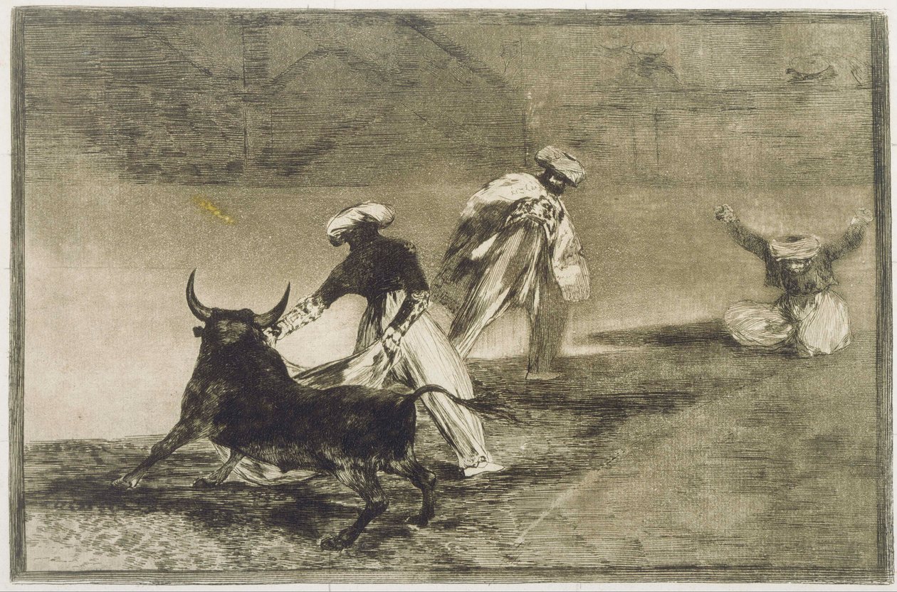 Bawią się innym z Cape... z L autorstwa Francisco de Goya
