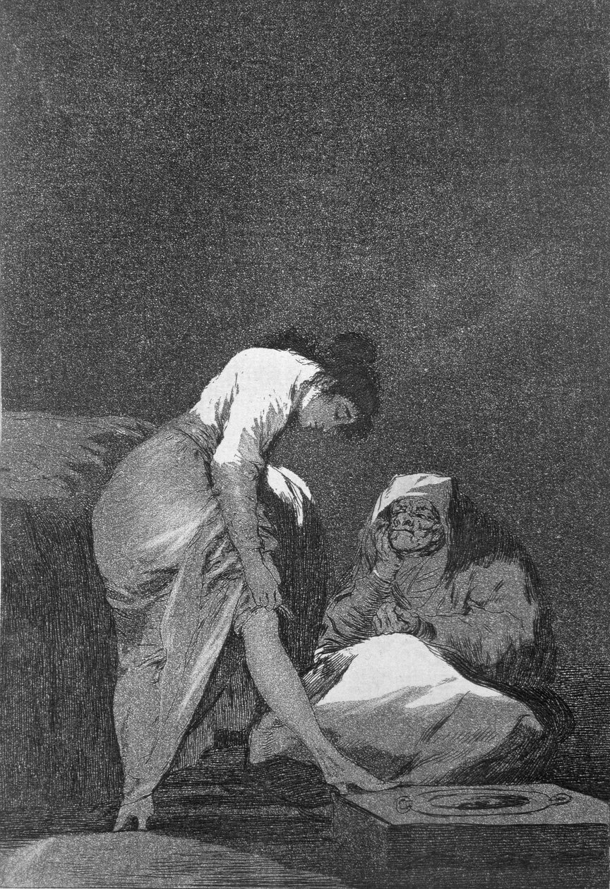 193-0082117 Ładnie rozciągnięta, płyta 17 „Los caprichos”, wyd. 1799 (akwaforta) autorstwa Francisco Jose de Goya y Lucientes