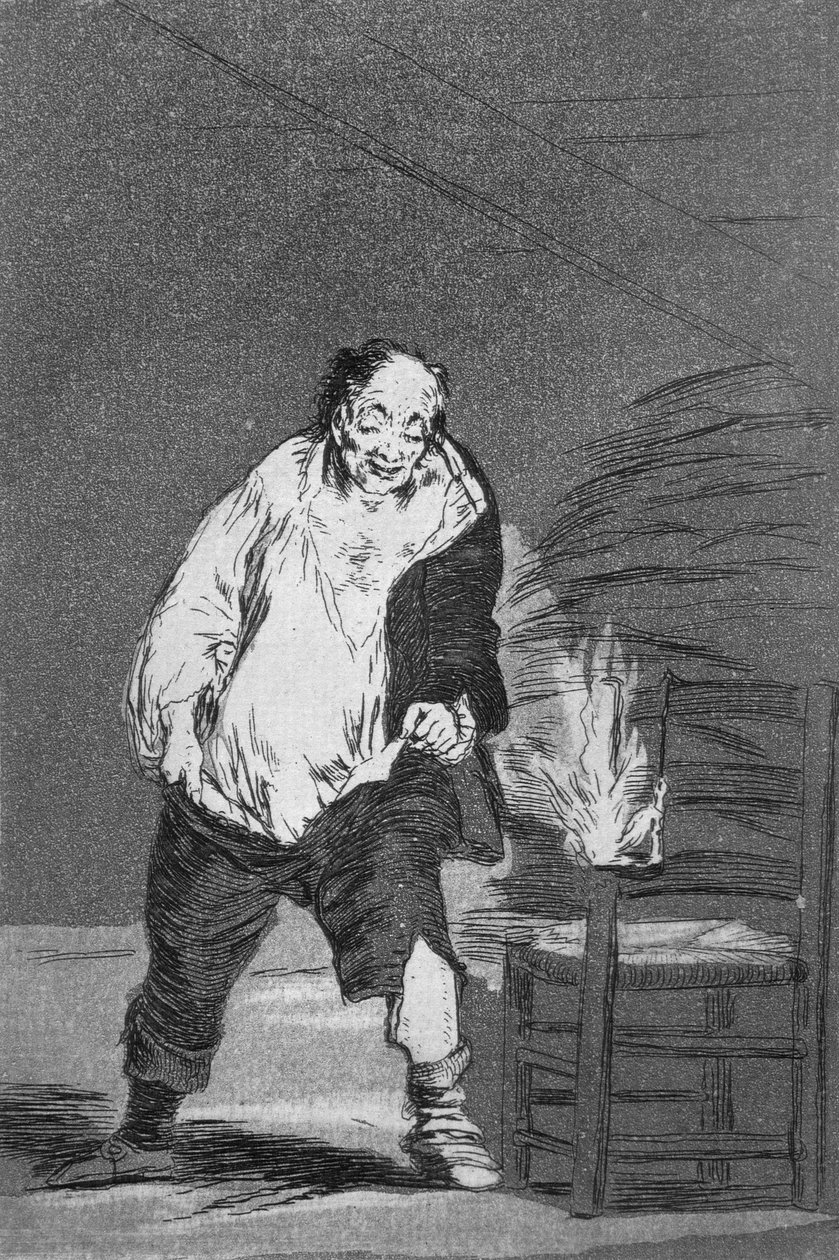 193-0082118 A jego dom się pali, tablica 18 „Los caprichos”, wyd. 1799 (akwaforta) autorstwa Francisco Jose de Goya y Lucientes