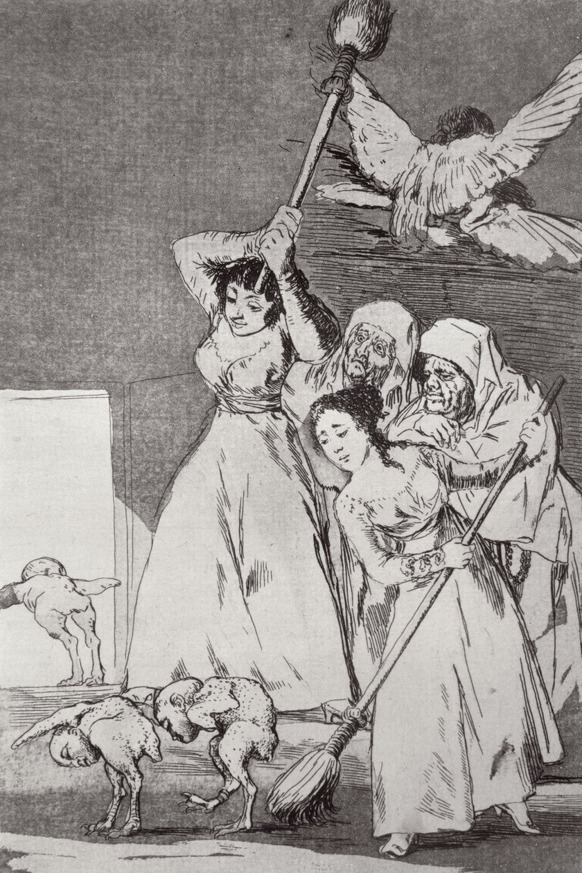 193-0082120 Idą, zerwane, płyta 20 „Los caprichos”, wyd. 1799 (akwaforta) autorstwa Francisco Jose de Goya y Lucientes