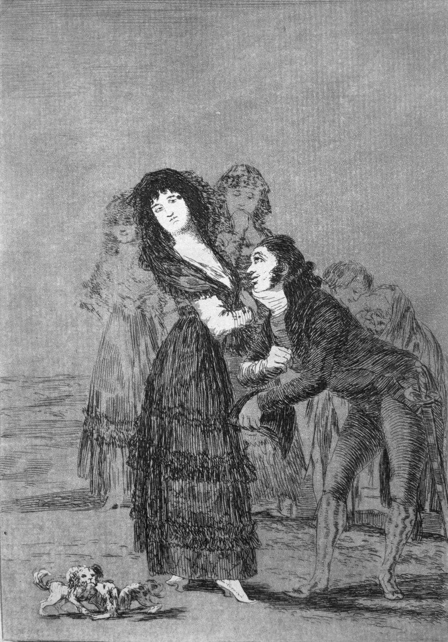 193-0082127 Który z nich jest bardziej pokonany?, płyta 27 „Los caprichos”, wyd. 1799 (akwaforta) autorstwa Francisco Jose de Goya y Lucientes