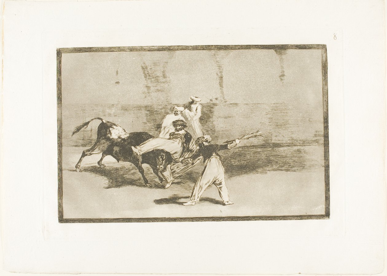 Wrzosowisko schwytane przez byka na ringu, płyta 8 ze Sztuki walki byków autorstwa Francisco Jose de Goya y Lucientes