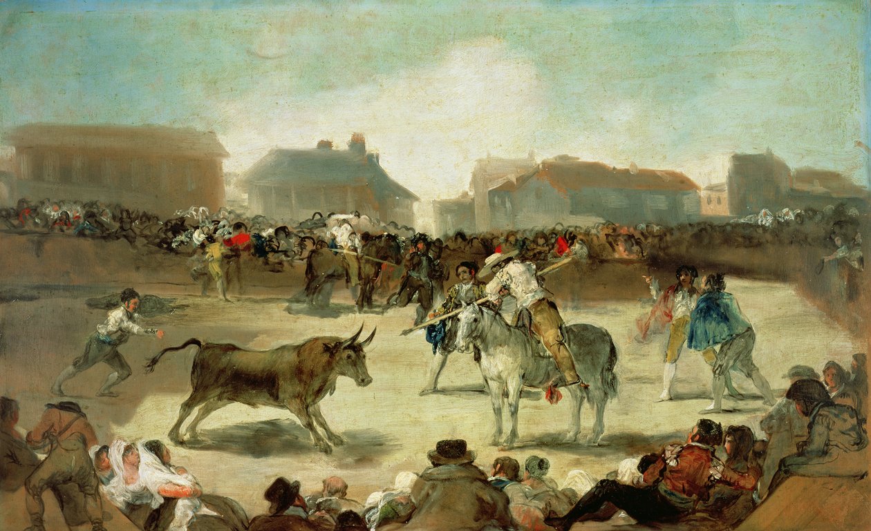 Wiejska walka byków (olej na płótnie) autorstwa Francisco de Goya