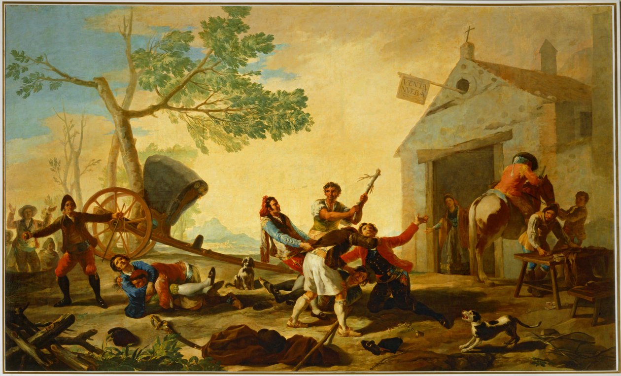 Bójka przed nową tawerną ... (obraz na płótnie) autorstwa Francisco Jose de Goya y Lucientes
