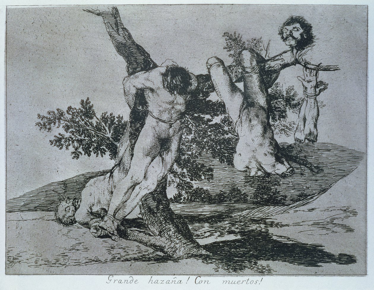 Bohaterski wyczyn! Z trupami!, płyta 39 „Katastrofy wojny” autorstwa Francisco Jose de Goya y Lucientes