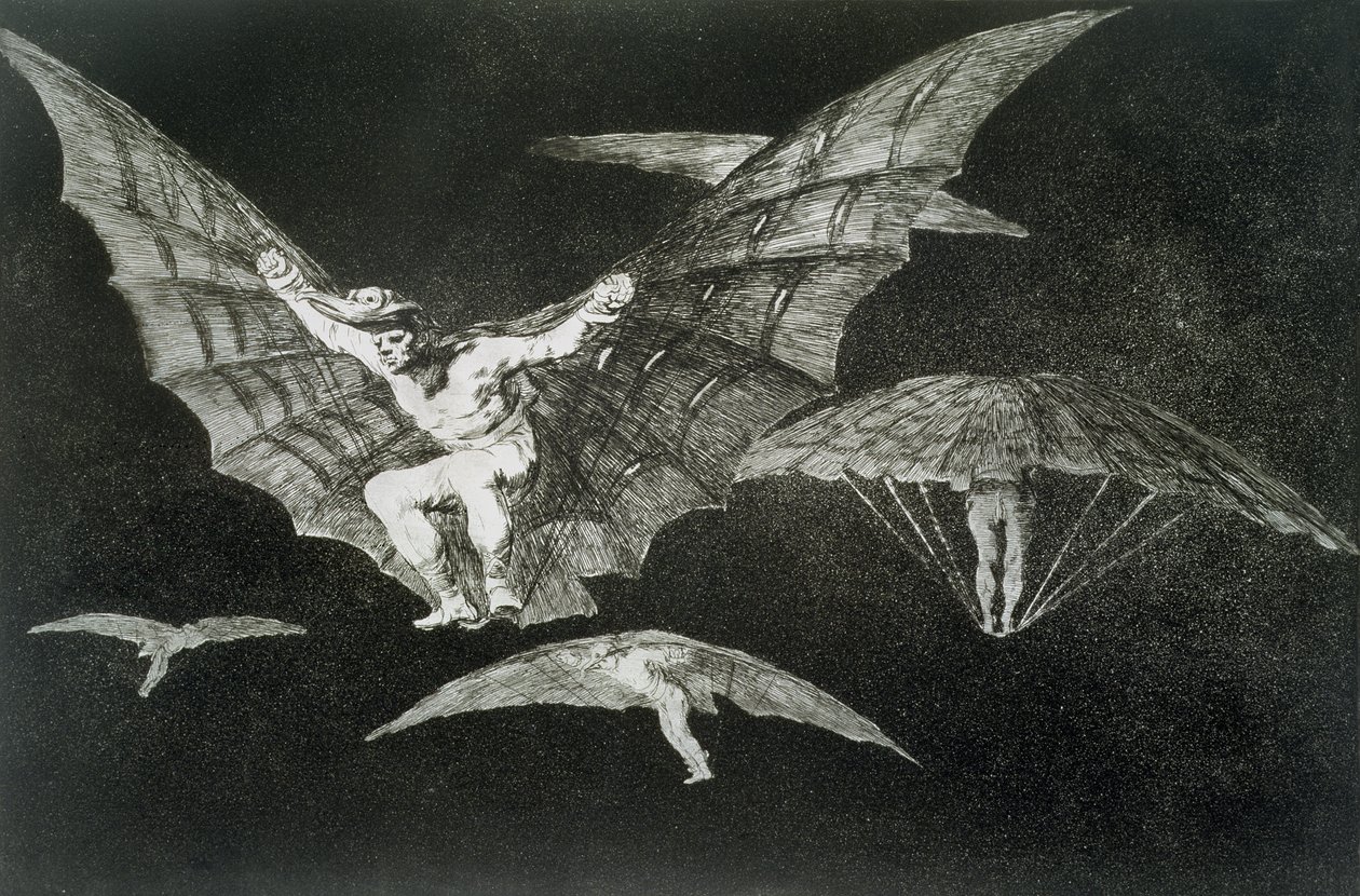 Sposób latania, tablica 13 „Przysłów” autorstwa Francisco Jose de Goya y Lucientes
