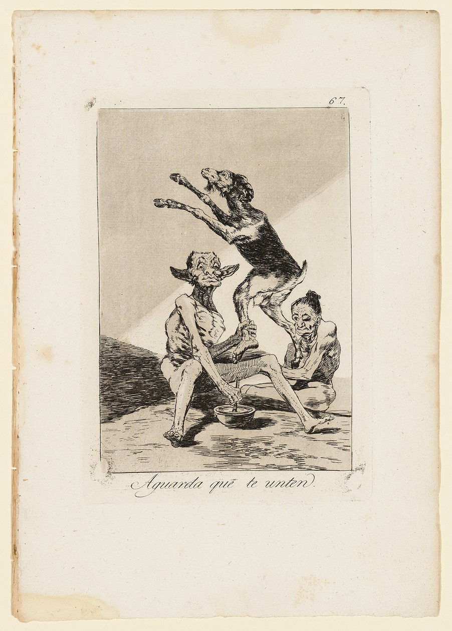 Poczekaj, aż Cię namaszczą, płyta z "Los Caprichos", 1799 autorstwa Francisco de Goya