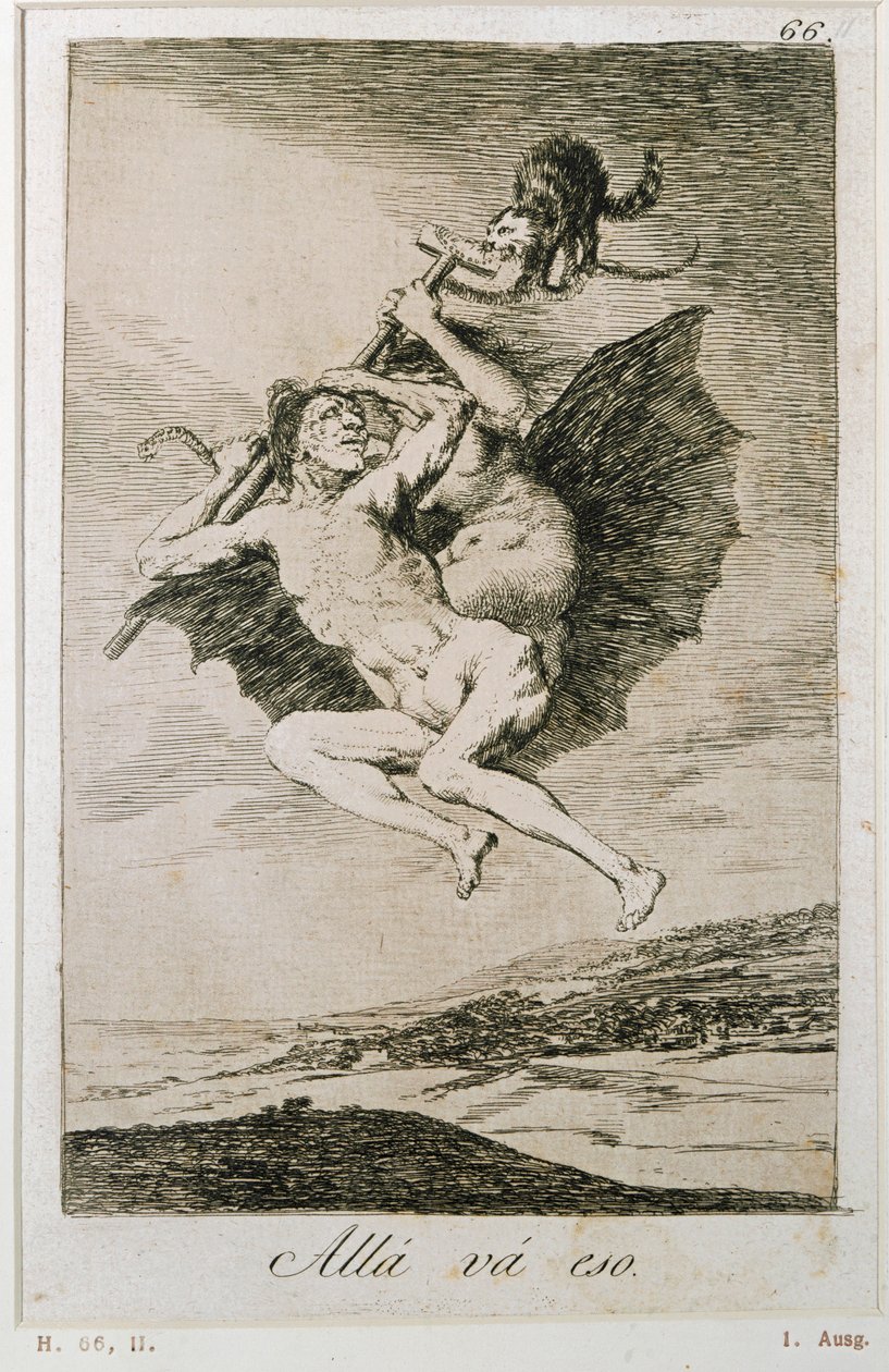 Alla va eso (akwaforta) autorstwa Francisco Jose de Goya y Lucientes