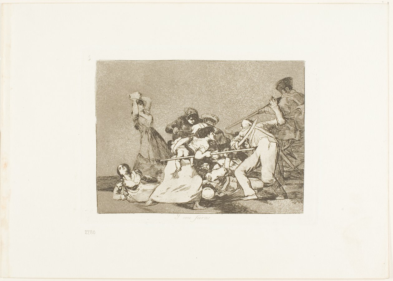 I są jak dzikie bestie, płyta piąta z The Disasters of War autorstwa Francisco Jose de Goya y Lucientes
