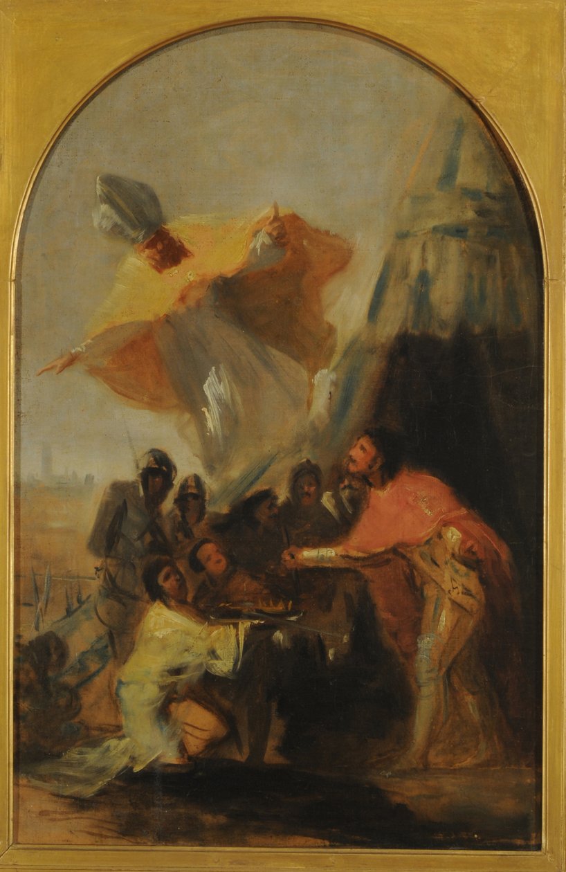 Objawienie świętego Isodoro świętemu królowi Fernando z przodu autorstwa Francisco Jose de Goya y Lucientes