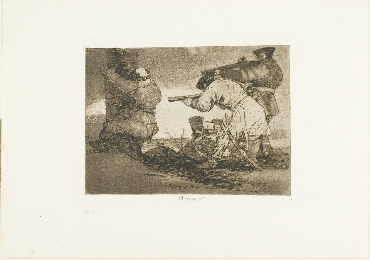 Barbarzyńcy!, płyta 38 z filmu Katastrofy wojny autorstwa Francisco Jose de Goya y Lucientes