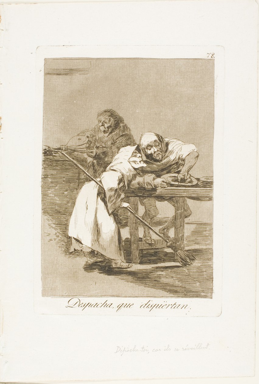 Szybko, Budzą się, płyta 78 z Los Caprichos autorstwa Francisco Jose de Goya y Lucientes
