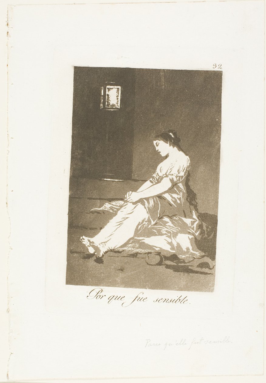 Ponieważ była podatna, płyta 32 z Los Caprichos autorstwa Francisco Jose de Goya y Lucientes