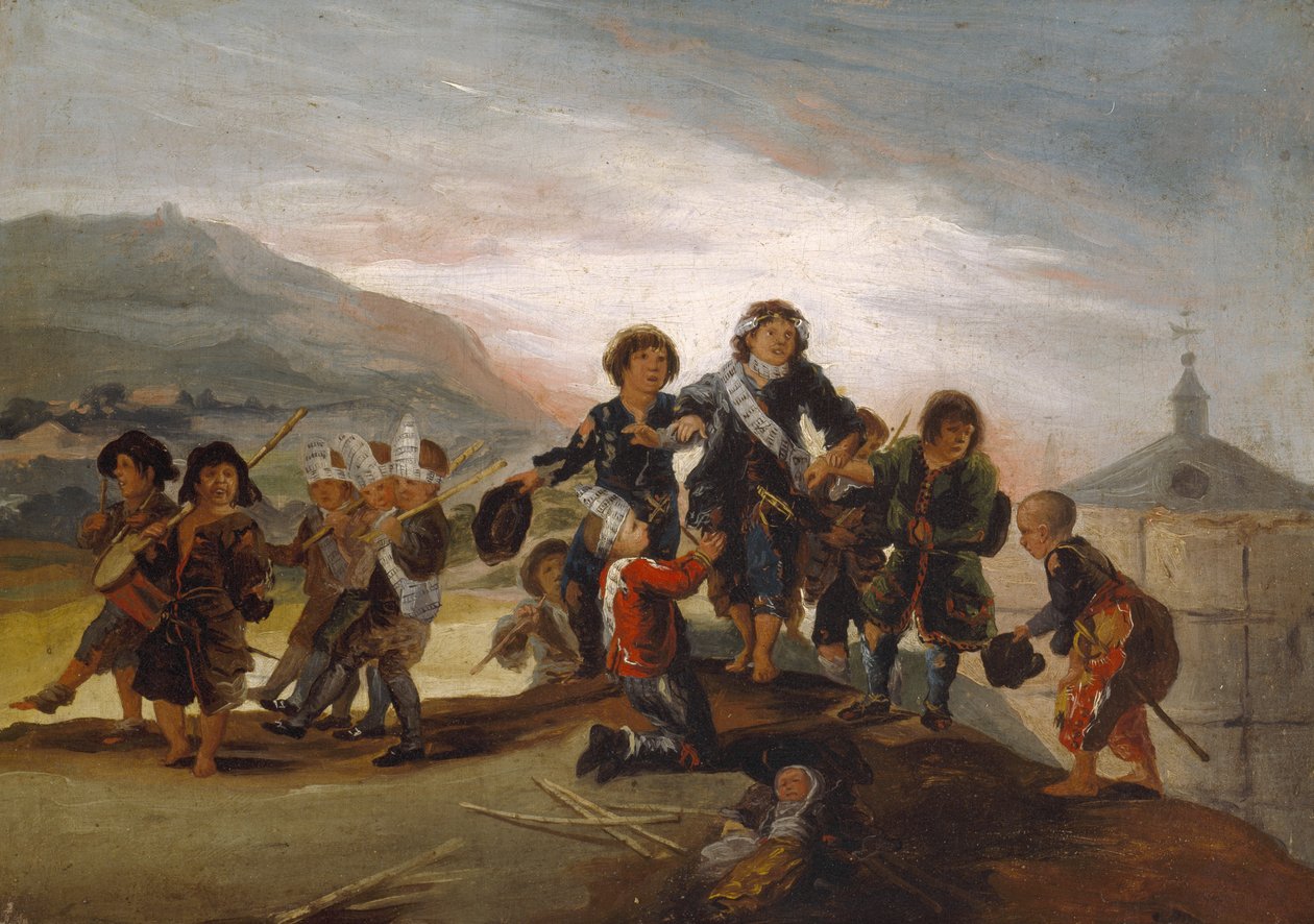 Chłopcy bawiący się w żołnierzy, ok. 1775-99 (olej na płótnie) autorstwa Francisco Jose de Goya y Lucientes
