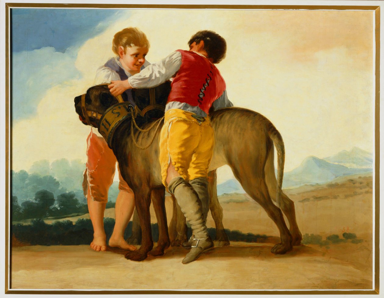 Chłopcy z dzikim psem ... (obraz na płótnie) autorstwa Francisco Jose de Goya y Lucientes