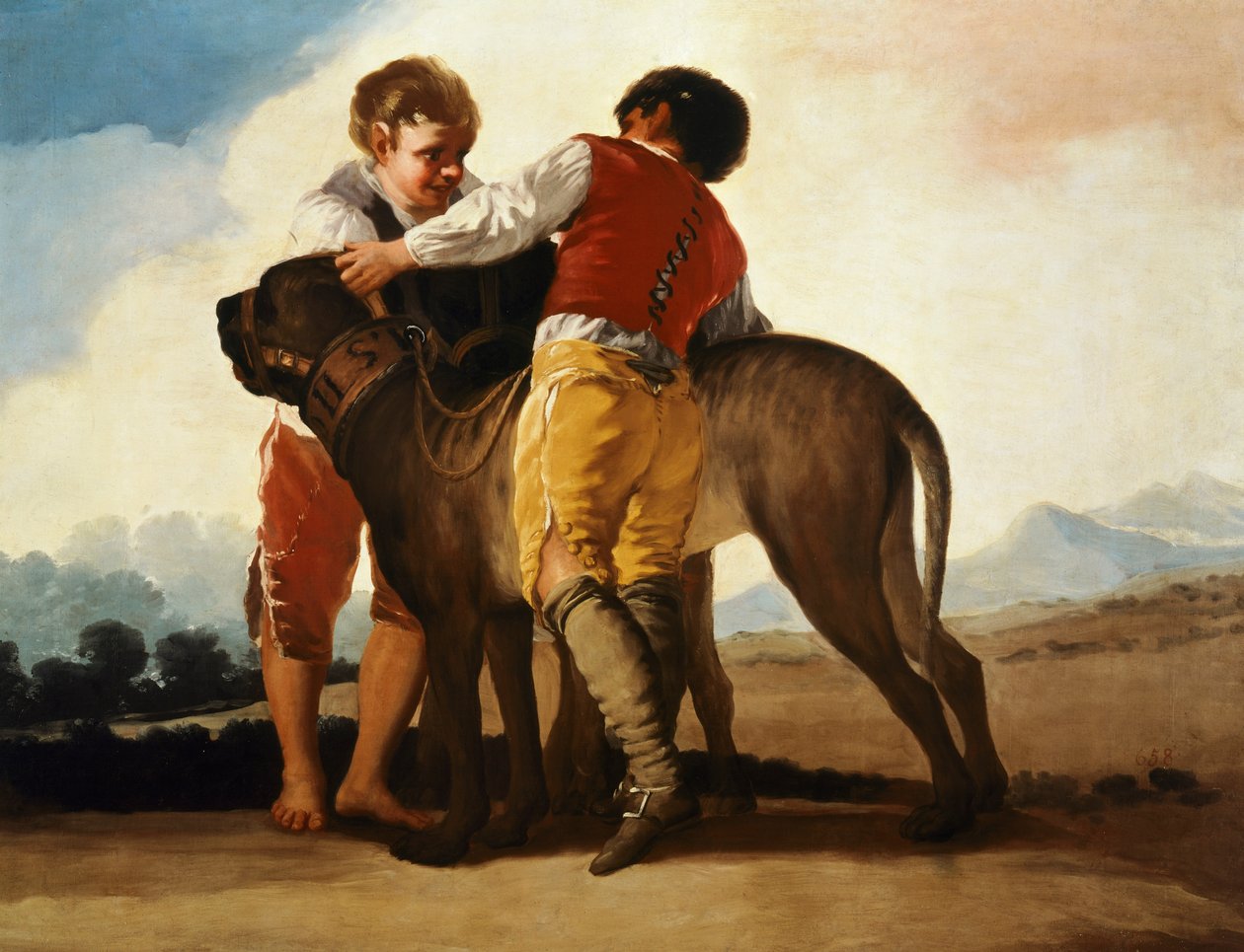 Chłopcy z mastifem, ok.1786 (olej na płótnie) autorstwa Francisco Jose de Goya y Lucientes