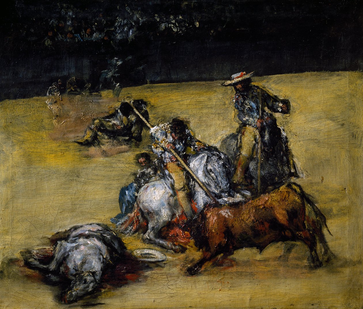 Walka byków, ok. 1825 (olej na płótnie) autorstwa Francisco Jose de Goya y Lucientes