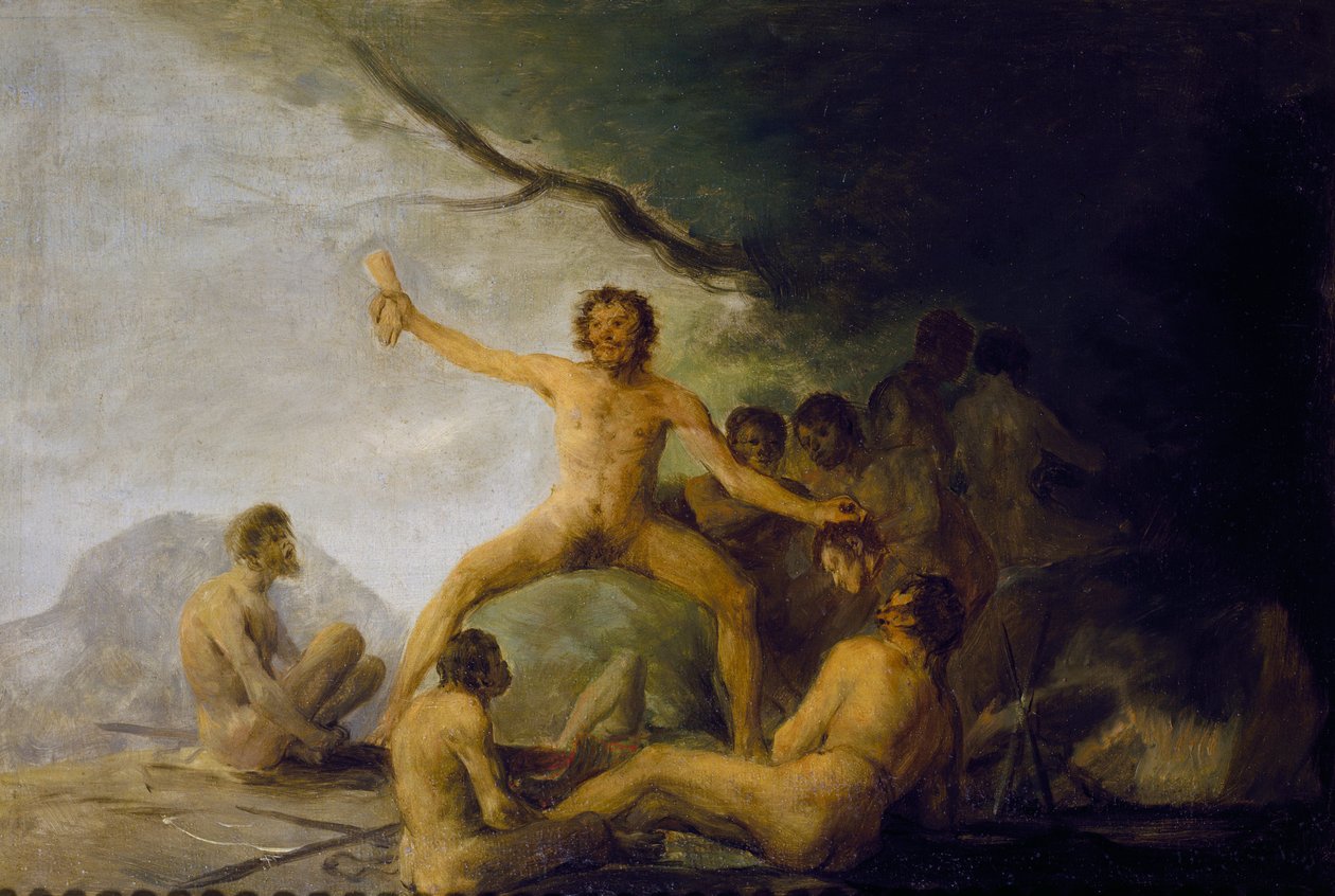 Kanibale delektujący się ludzkimi szczątkami, ok. 1800-08 (olej na panelu) autorstwa Francisco Jose de Goya y Lucientes