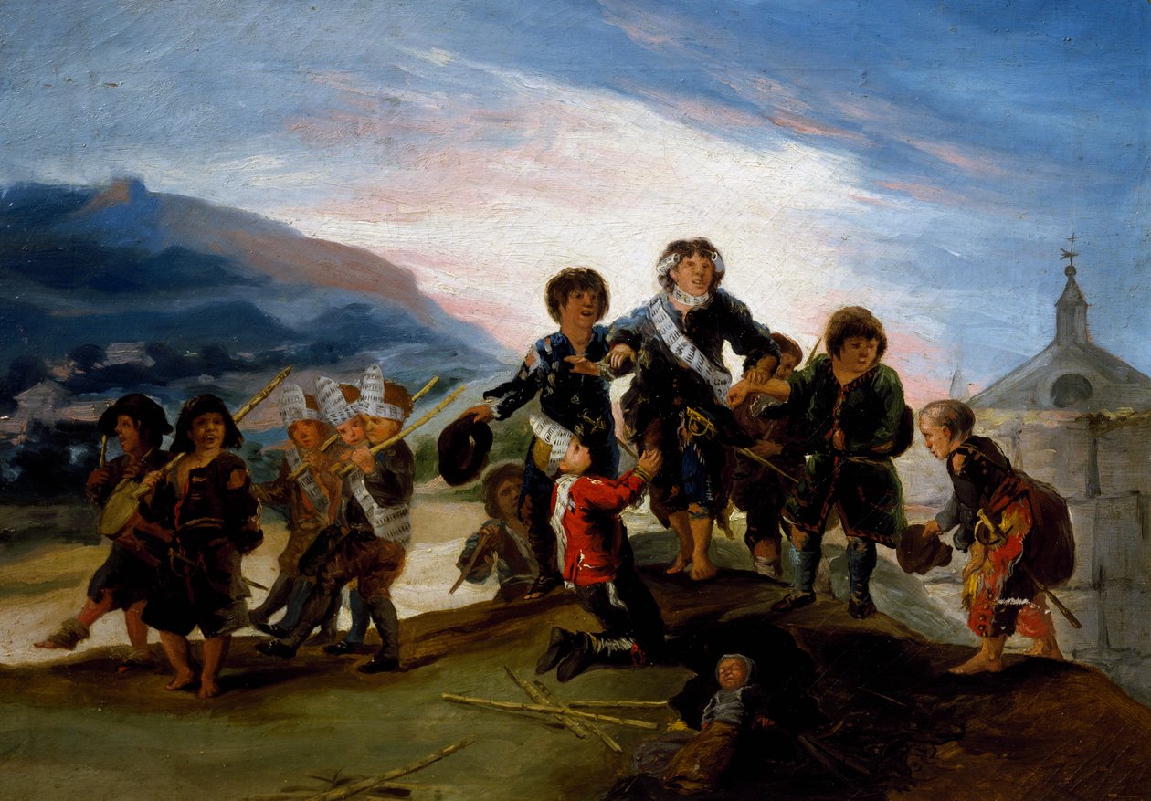 Dzieci bawiące się w żołnierzy autorstwa Francisco Jose de Goya y Lucientes
