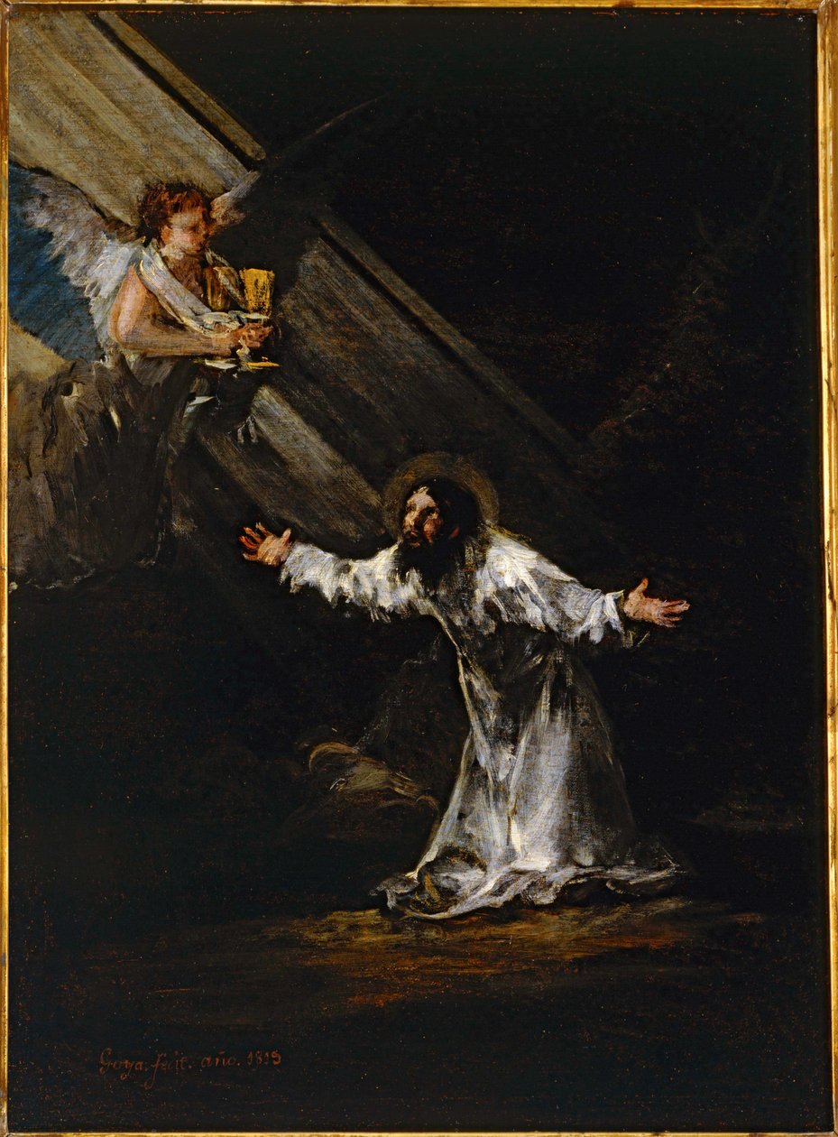 Chrystus na Górze Oliwnej... (olej na panelu) autorstwa Francisco Jose de Goya y Lucientes