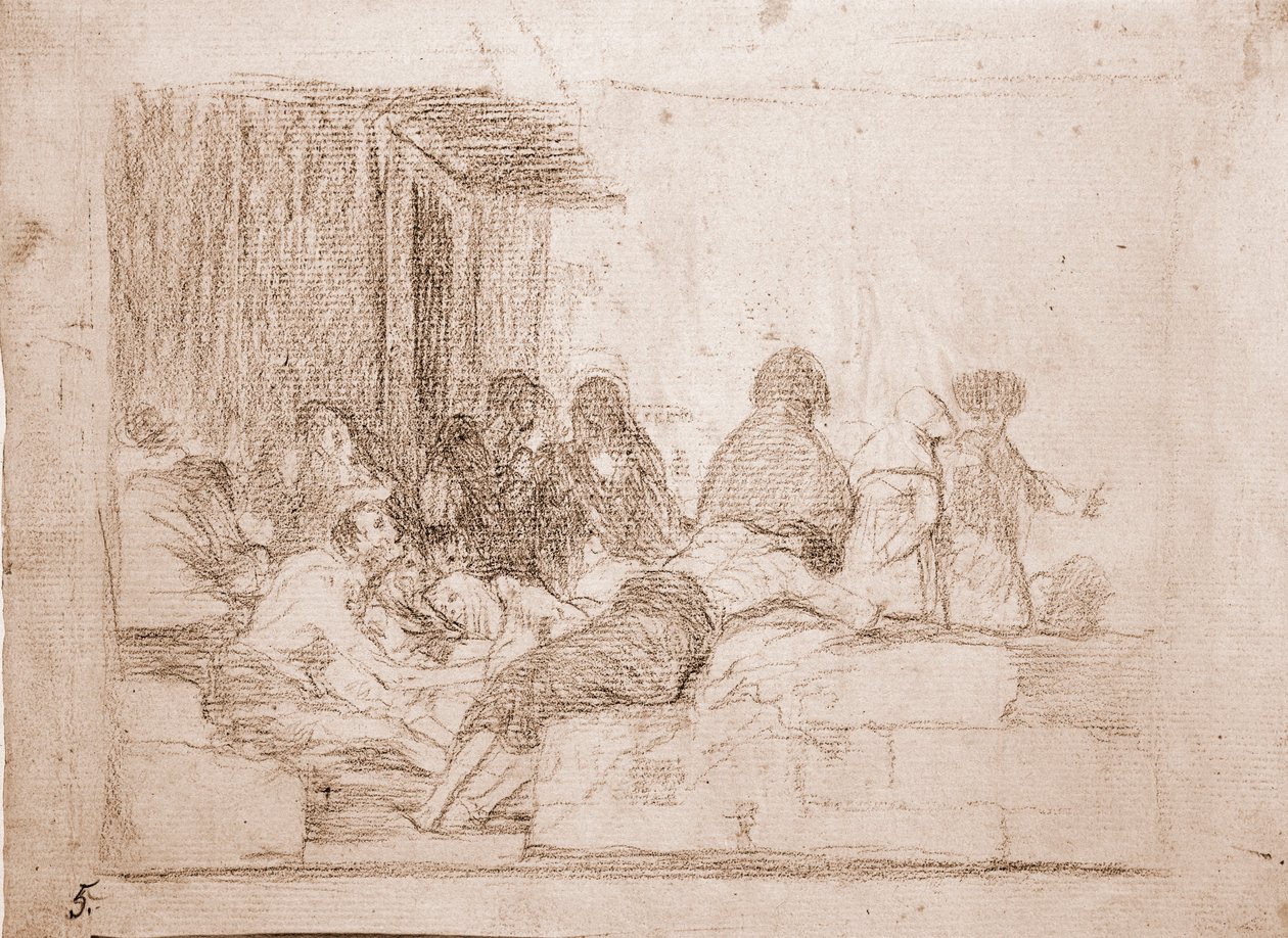 Desstres of the war: skargi Vainesa (rysunek przygotowawczy) autorstwa Francisco de Goya
