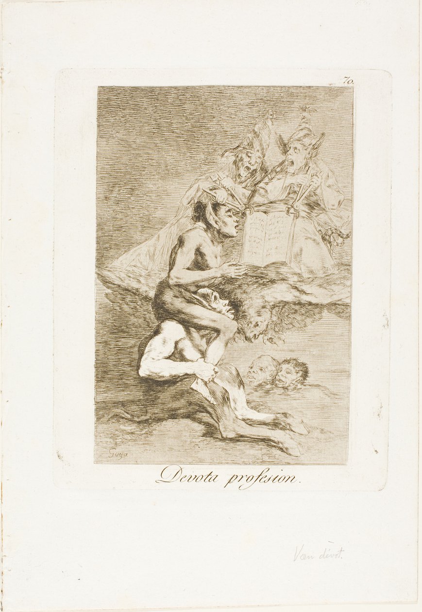 Zawód pobożny, płyta 70 z Los Caprichos autorstwa Francisco Jose de Goya y Lucientes