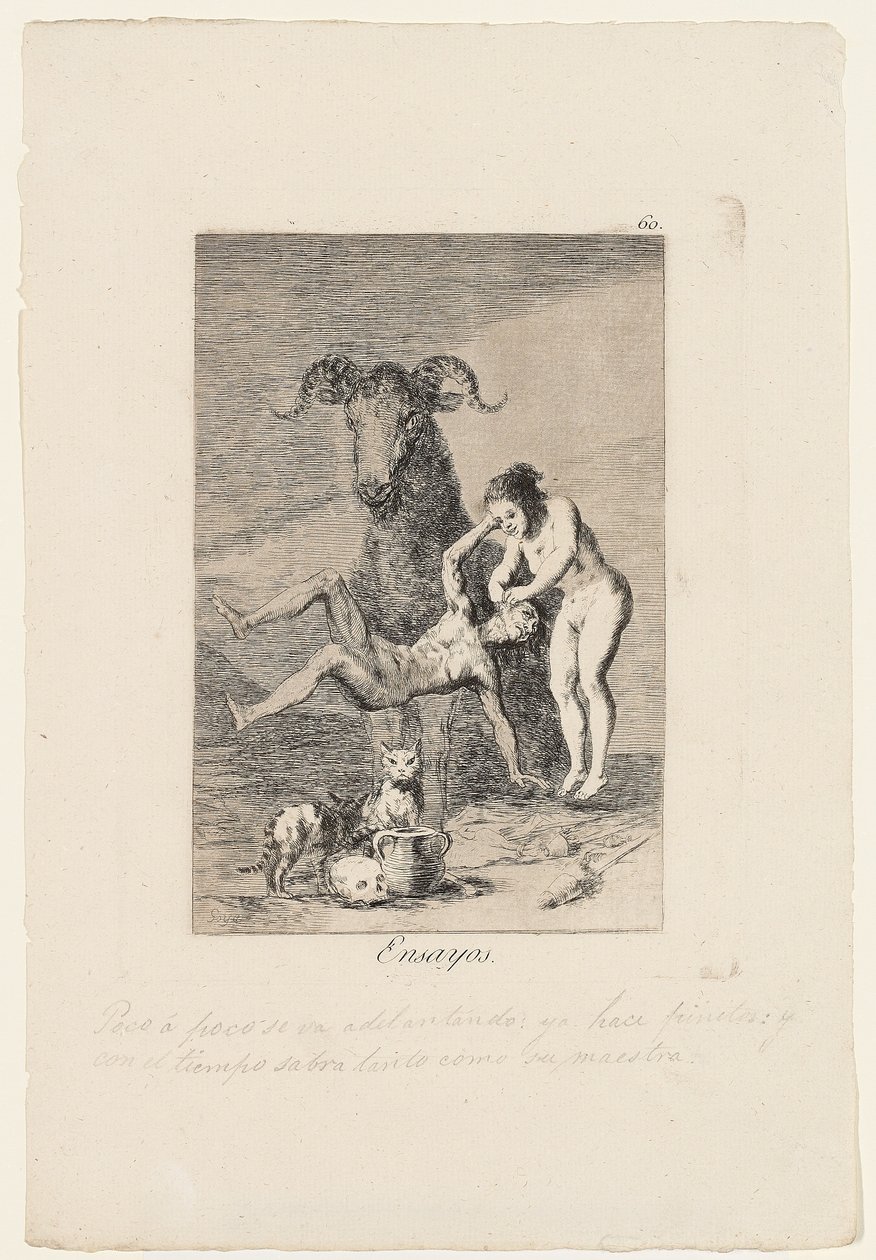 Eseje, płyta z "Los Caprichos", 1799 autorstwa Francisco de Goya