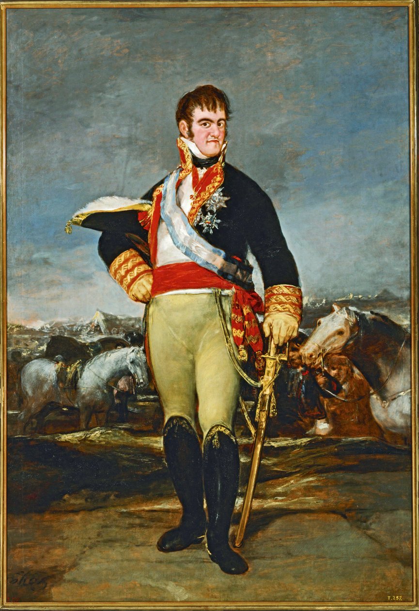 Ferdynand VII, król Hiszpanii w obozie kawalerii ... (obraz na płótnie) autorstwa Francisco Jose de Goya y Lucientes