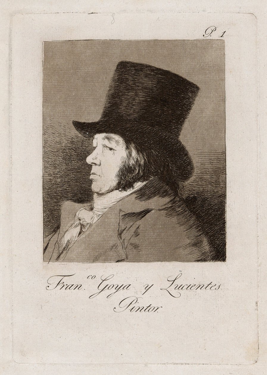 Francisco Goya y Lucientes, malarz, płyta pierwsza z Los Caprichos autorstwa Francisco Jose de Goya y Lucientes
