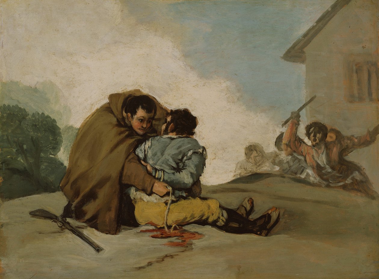 Brat Pedro wiąże El Maragato liną autorstwa Francisco Jose de Goya y Lucientes