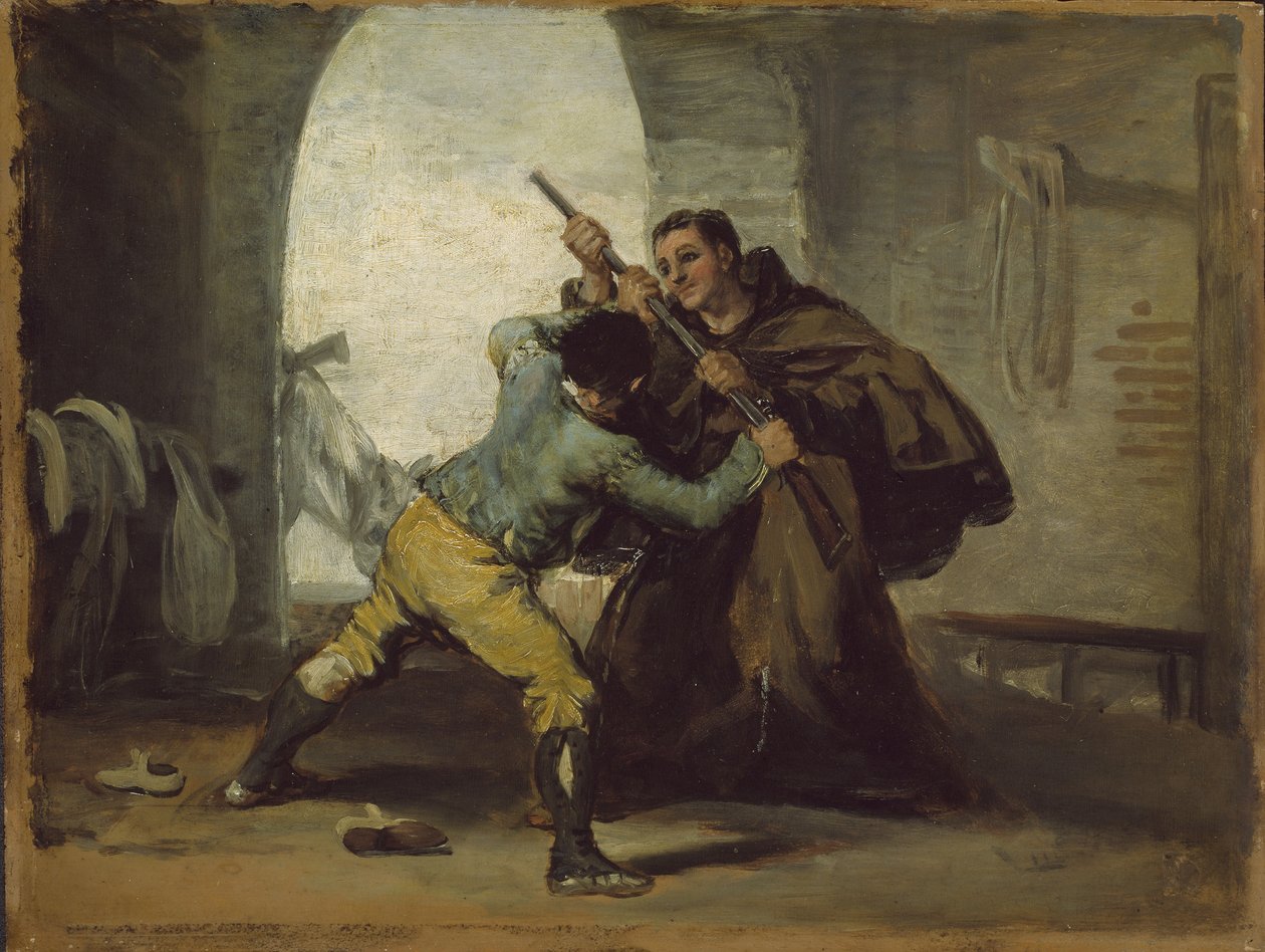 Brat Pedro wyrywa broń z El Maragato, ok. 1806 r. autorstwa Francisco de Goya