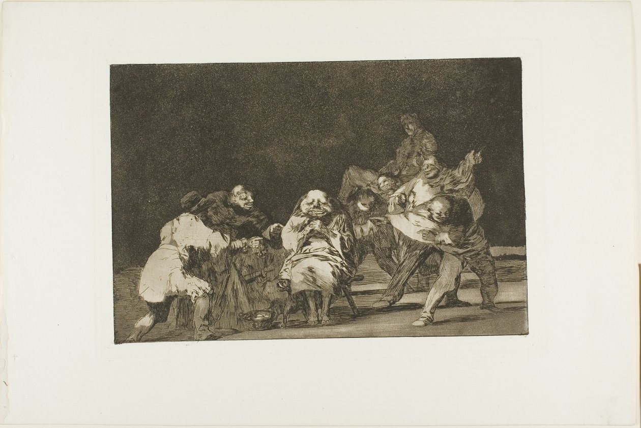 Kto cię nie lubi, zniesławi cię żartem, tablica 17 z Los Proverbios autorstwa Francisco Jose de Goya y Lucientes
