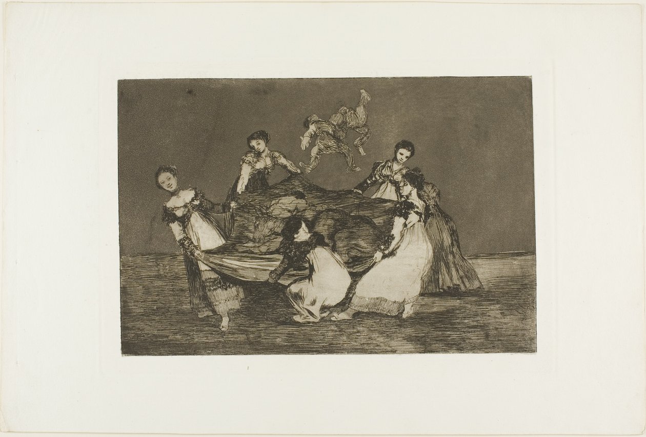 Cięższy niż martwy osioł, talerz jeden z Los Proverbios autorstwa Francisco Jose de Goya y Lucientes