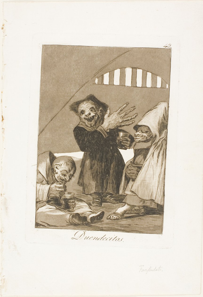 Hobgobliny, płyta 49 z Los Caprichos autorstwa Francisco Jose de Goya y Lucientes