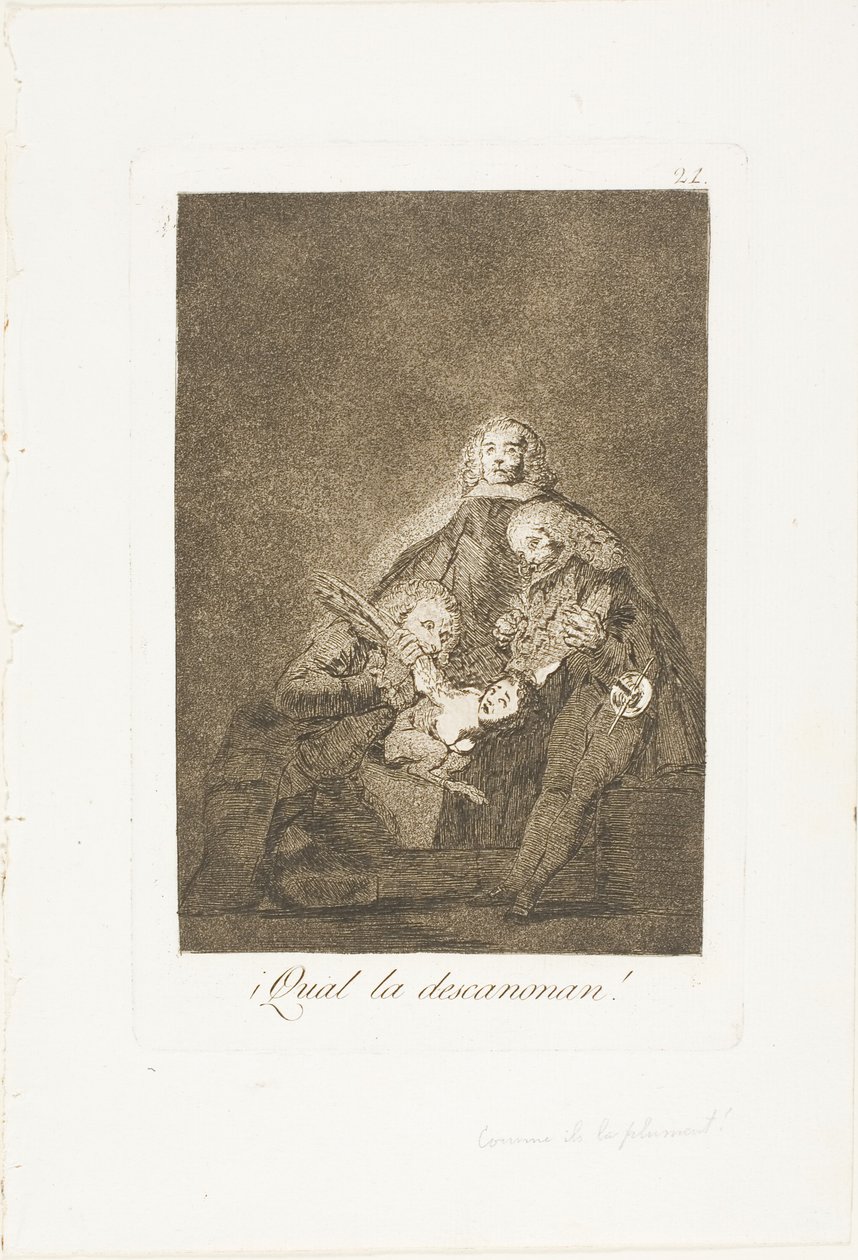 Jak ją zrywają, płyta 21 z Los Caprichos autorstwa Francisco Jose de Goya y Lucientes
