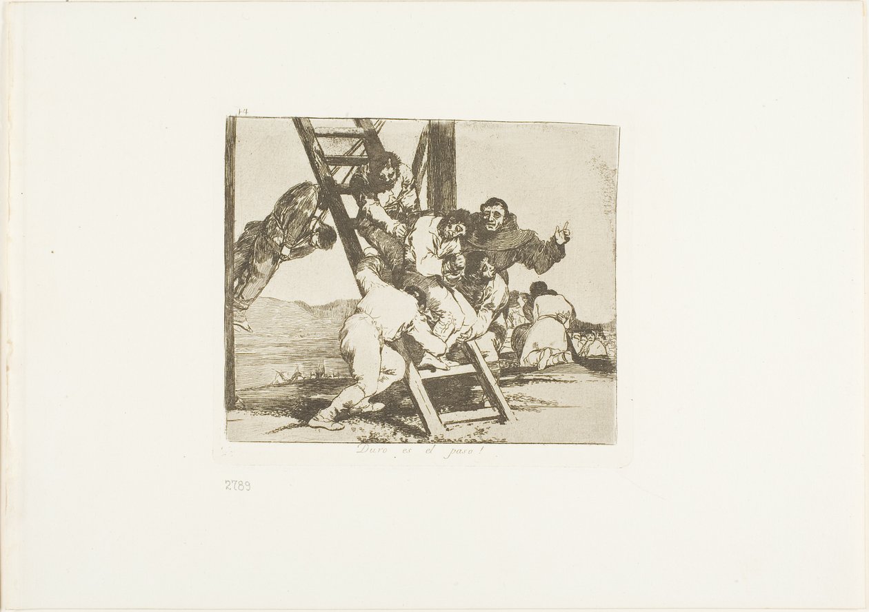To trudny krok!, płyta 14 z The Disasters of War autorstwa Francisco Jose de Goya y Lucientes