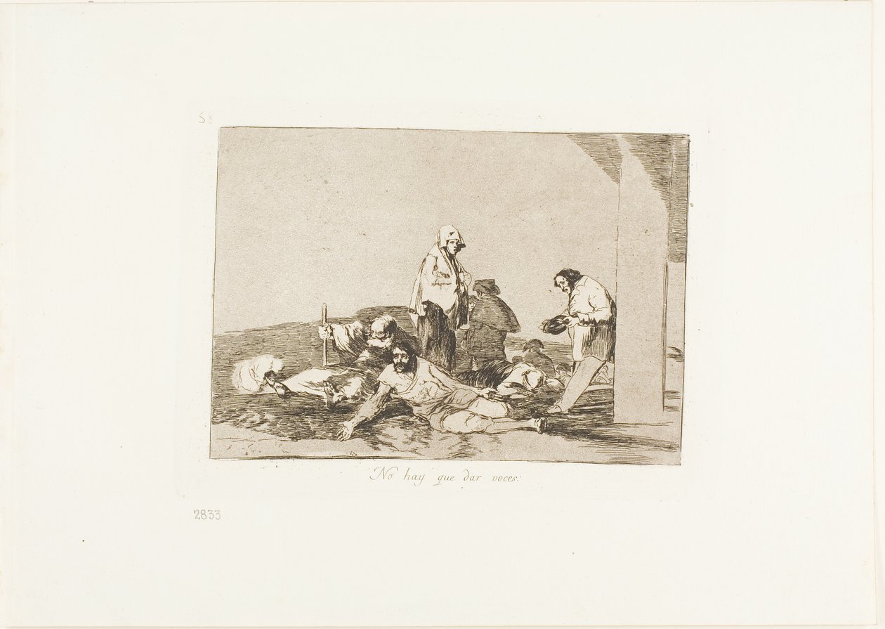 Nie ma sensu krzyczeć, płyta 58 z The Disasters of War autorstwa Francisco Jose de Goya y Lucientes